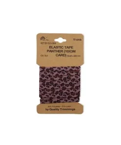 Flachgummi 8 mm Altrosa mit Leo-Design